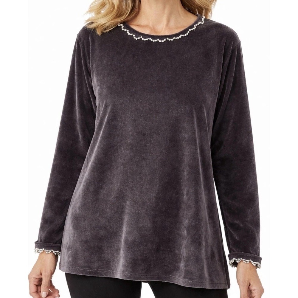 KITTY HAWK by‎ VIVIAN WANG Women's Black 80s Vintage Beaded Sweater (SMALL)